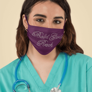 Bald Girls Rock- Face Mask Rhinestones