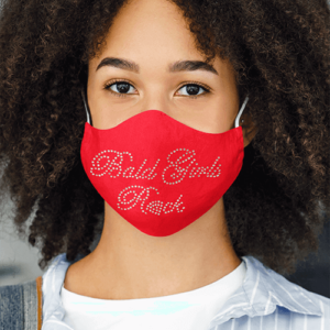 Bald Girls Rock- Face Mask Rhinestones